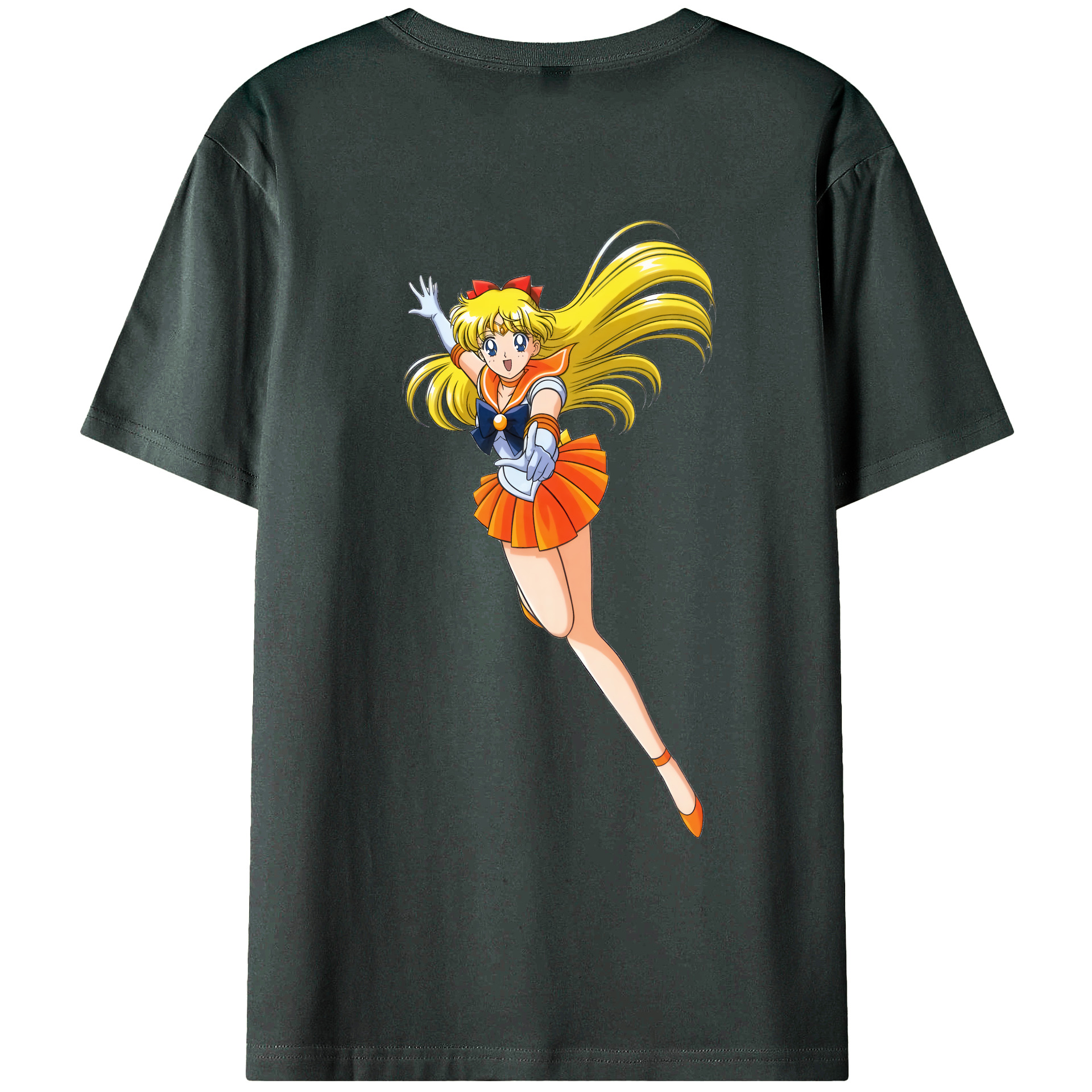 （画像用） 美少女戦士セーラームーン 愛野 美奈子 あいの みなこ Sailor Moon Aino Minako 綿100％ メンズ半袖Tシャツ（バックプリント） 通気性